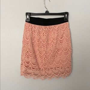Elegant Lace Pink Skirt